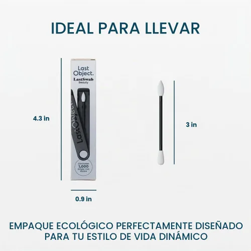 Vista 3 de LastSwab® Hisopos de algodón reutilizables para rutinas de belleza suaves y ecológicas - La alternativa sostenible a los hisopos de algodón Negro