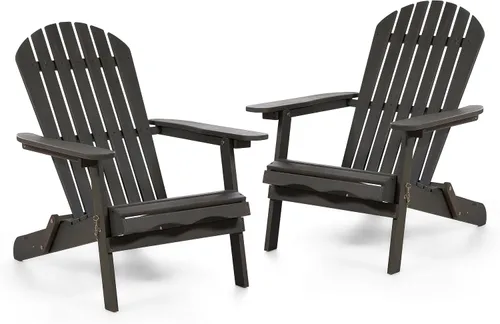 Vista 10 de Elk - Silla Adirondack de madera de eucalipto para patio al aire libre de 34 pulgadas de ancho para patio al aire libre, terraza, playa, jardín