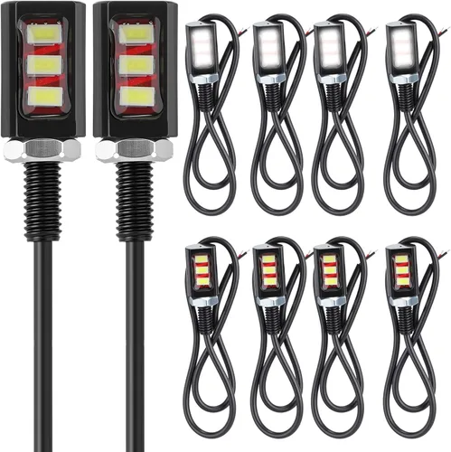 Vista 7 de Frienda 4 luces LED de matrícula de 12 V para motocicleta, luz impermeable, con tornillo, lámpara de perno de tornillo, soporte de bombilla