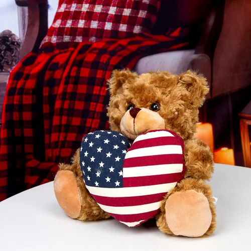 Vista 4 de Plushland American Pillow Bear - Adorable almohada beige de 11 pulgadas, juguete de peluche para niños