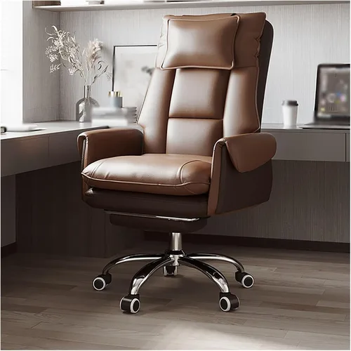 Vista 10 de Ergonomic Big & Tall Pu Leather Office Chair, High Back Wide Desk Chair with Wheels & Retractable Footrest, Comfortable Executive Computer Chair