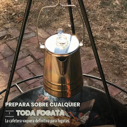 Vista 4 de COLETTI Cafetera de Café Percolador para Acampar Butte — Cafetera de Café Percolador, SIN Aluminio ni Plástico [14 Tazas]