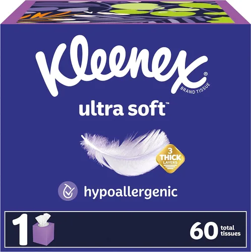 Vista 10 de Kleenex Ultra Soft Facial Tissues, 4 Flat Boxes, 120 Tissues per Box