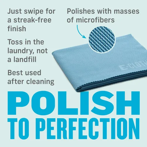 Vista 3 de E-Cloth - Paños para vidrio y pulido, limpiador de vidrio de microfibra premium, ideal para ventanas, vidrio y espejos, lavable y reutilizable