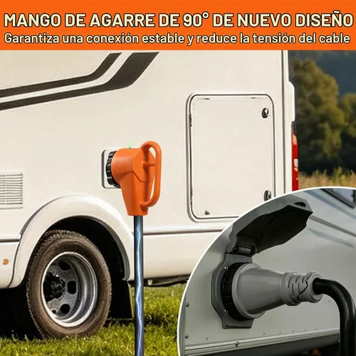 Vista 4 de Cable de extensión para RV de 50 amperios de 30 pies, cable de alimentación para RV resistente 6/3+8/1 SJTW AWG con mango de agarre y bloqueo