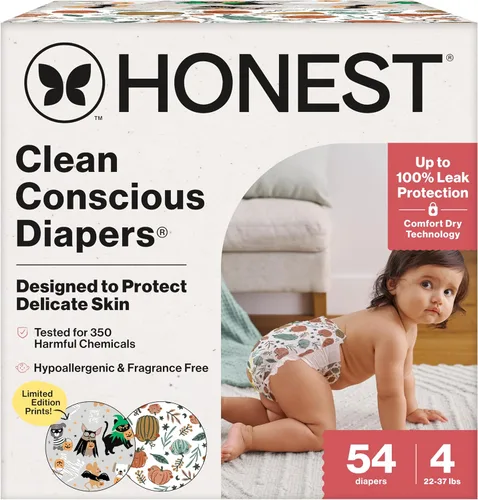 Vista 14 de The Honest Company Clean Conscious - Pañales para pieles delicadas, hasta un 100% a prueba de fugas, hipoalergénicos, sin fragancia, género neutro