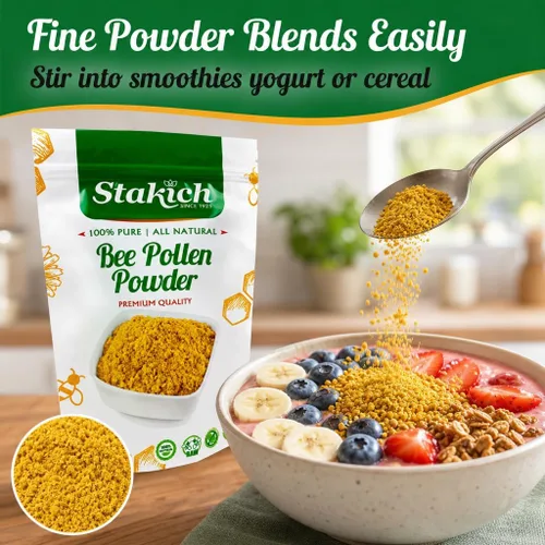 Vista 3 de Stakich Bee Pollen Powder - Natural Energy Support Supplement - 1 lb