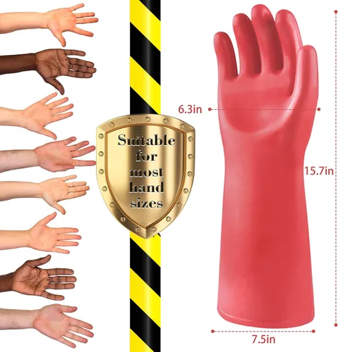 Vista 3 de 2 guantes aislantes para trabajo eléctrico de alto voltaje, guantes protectores cómodos para trabajar al aire libre e interior, ropa aislante