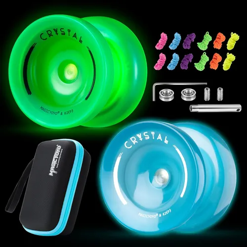Vista 14 de MAGICYOYO Fingerspin - Yoyo que brilla en la oscuridad, Yoyo de doble propósito sensible y no sensible para niños de 8 a 12 años, yoyos