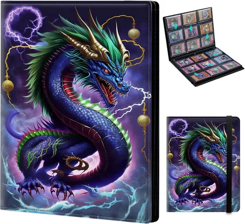 Vista 19 de Rading - Carpeta de tarjetas para Pokémon, béisbol, fútbol, hockey, fútbol, deporte, TCG, MTG, Yugioh, tarjetero con 4 bolsillos, funda de 160