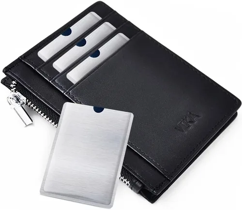 Vista 4 de Funda de seguridad RFID para 6 tarjetas de crédito y 3 pasaportes. Para usar en bolsillos o carteras., plateado, Cartera Rfid