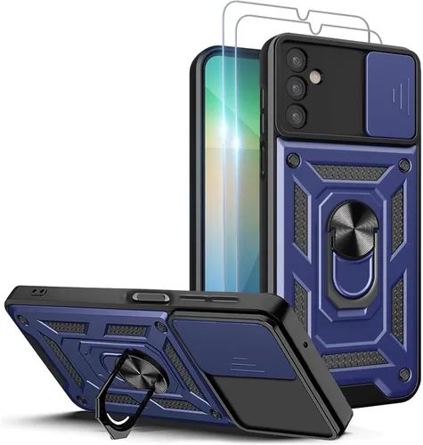 Vista 14 de Funda para teléfono Galaxy A06 4G: con protector de pantalla de 2 piezas, cubierta deslizante para cámara y soporte multiángulo para Samsung Galaxy
