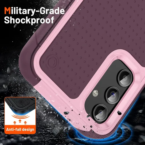 Vista 2 de Asuwish Funda protectora para Samsung Galaxy A14 5G con protector de pantalla de vidrio templado y accesorios de celda, protección de doble capa