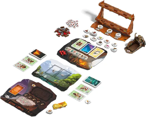 Vista 4 de Asmodee Juego de mesa Paleo: una aventura paleolítica cooperativa para entusiastas de la estrategia, diversión familiar cooperativa para niños