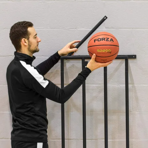 Vista 3 de Soporte para pelotas deportivas de pared Soporte montado en la pared para pelotas Almacenamiento de baloncesto y pelotas de fútbol en garaje