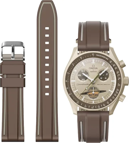 Vista 14 de Correas para reloj Moonswatch, correa de silicona suave compatible con reloj Omega x Swatch MoonSwatch Speedmaster de 0.78 pulgadas, correa