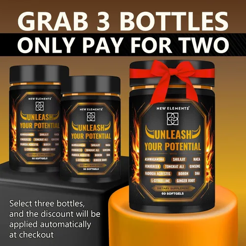 Vista 2 de Suplemento Natural de Refuerzo de Testosterona para Hombres – Potenciador de Testosterona con Tongkat Ali, Fadogia Agrestis, Shilajit, Ashwagandha