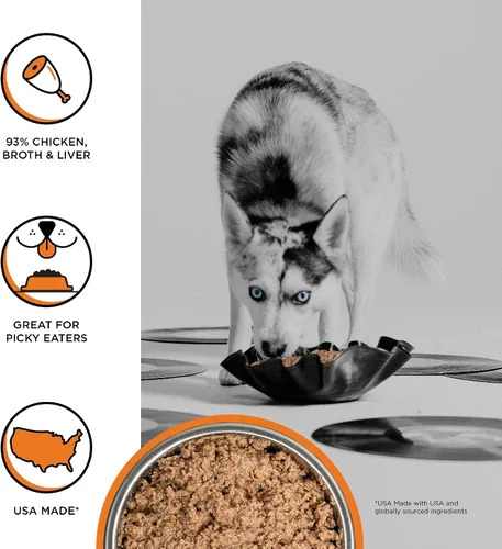 Vista 2 de BIXBI Rawbble - Alimento húmedo enlatado sin granos para perros, receta de pollo, latas de 12.5 onzas (paquete de 12)