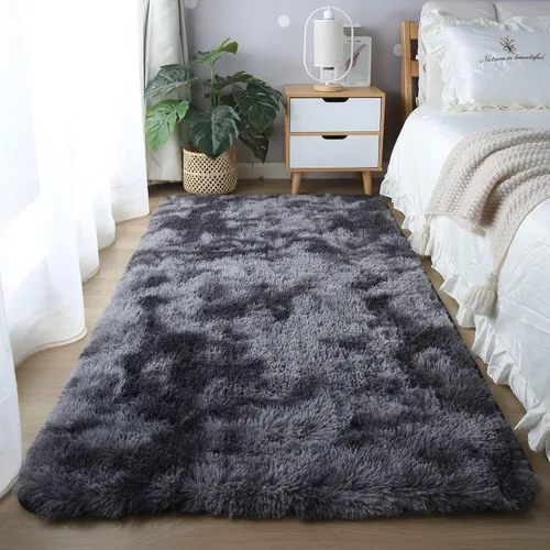 Vista 45 de Alfombra redonda beige para dormitorio: alfombra suave y esponjosa de 4 x 4 pies para sala de estar, alfombra redonda de felpa peluda