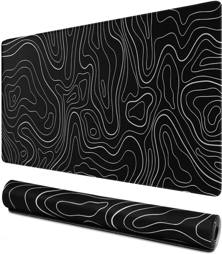 Vista 10 de Alfombrilla de mouse grande extendida para juegos, XXL, impermeable, para teclado de computadora, con base de goma antideslizante, borde cosido