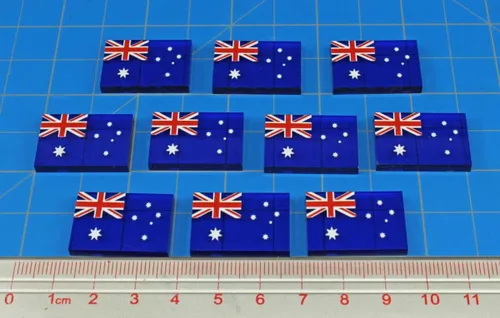 Vista 3 de LITKO Fichas de bandera de juego de guerra en miniatura de la Segunda Guerra Mundial Piezas de juego históricas Compatible con Bolt Action, Axis