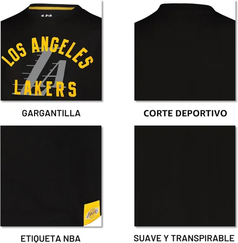 Vista 5 de Ultra Game - Camiseta oficial de la NBA supersuave para hombre Negro