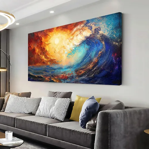 Vista 14 de LASMOND Arte de pared abstracto moderno de árbol para sala de estar, pintura en lienzo en blanco y negro, arte de pared grande de paisaje natural