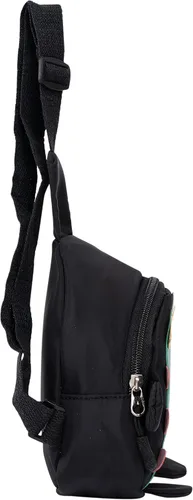 Vista 2 de Bolso bandolera para niños pequeños de dibujos animados de dinosaurios, bolso de hombro, monedero, mochila de cintura de nailon para niños de 1 a 5