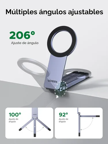 Vista 9 de UGREEN Magsafe - Soporte de trípode, trípode de viaje ultracompacto