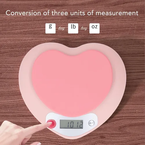 Vista 5 de Báscula digital de cocina 0.04 oz Precisión 11.0 lbs recargable en forma de corazón portátil para hornear, formulación de medicamentos, uso
