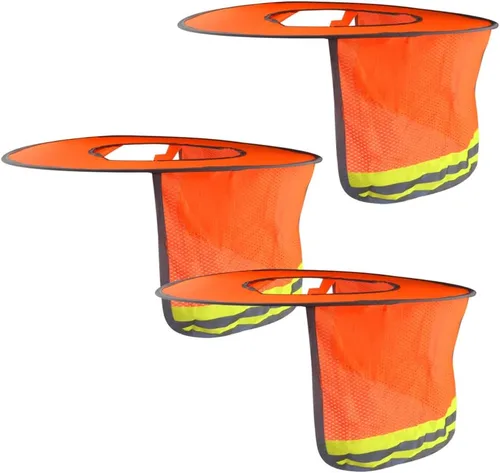 Vista 9 de WMYCONGCONG Protector solar de ala completa, visera de malla para el cuello, con tira reflectante para construcción al aire libre, accesorios