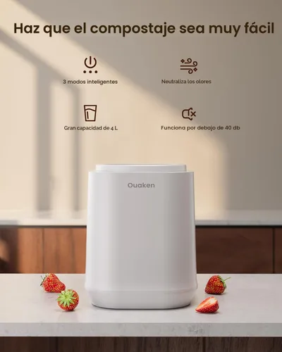 Vista 2 de Compostador eléctrico de 4 litros para cocina, contenedor de compostaje inteligente para encimera, inodoro, bajo ruido, limpieza automática