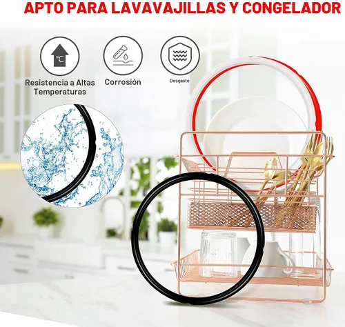 Vista 3 de Mocoosy Paquete de 3 anillos de sellado de silicona para olla instantánea de 8 cuartos de galón, junta de repuesto de 8 cuartos de galón, sin BPA