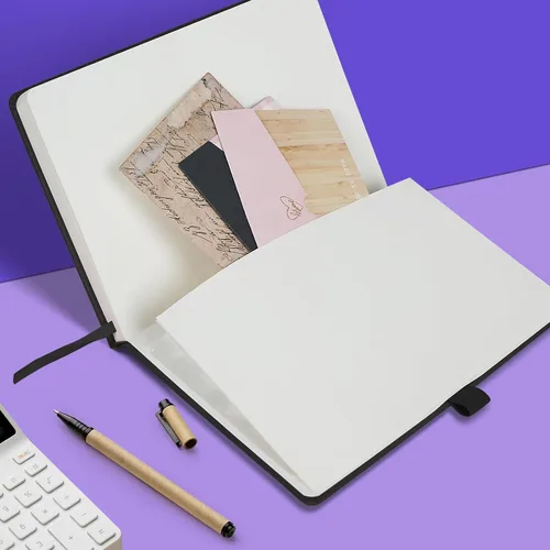Vista 5 de ONAVIA Cuaderno de diario rayado A5, tapa dura, tamaño mediano de 5.5 x 8.3 pulgadas, 160 páginas de papel grueso de 3.53 oz/m², bloc de notas