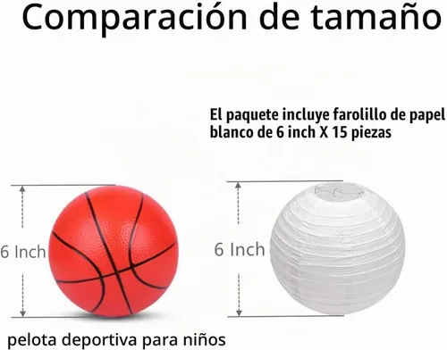 Vista 2 de 15 unidades de linternas de papel blancas colgantes con bolas para decoración de cumpleaños, boda, fiesta de compromiso, baby shower, clase de arte
