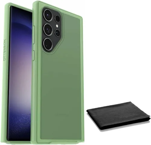 Vista 13 de OtterBox Galaxy S23 Ultra (solamente) - Funda de la serie Symmetry - Negro, ultra suave, compatible con carga inalámbrica, bordes elevados que