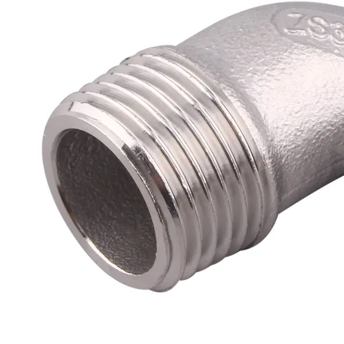 Vista 5 de Púa de manguera de 1/2 pulgada x 1/2 pulgada macho NPT acero inoxidable codo de 90 grados rosca de púas accesorio de tubería (paquete de 2)