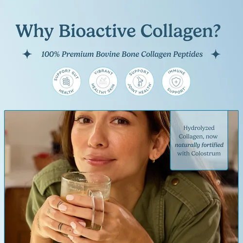 Vista 3 de WONDERCOW - Polvo de péptidos de colágeno con colostro bovino, polvo de colágeno hidrolizado de hueso de fuente natural, soporte para cabello, piel