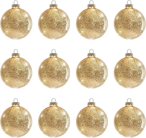 Vista 15 de DN DECONATION Adornos de Navidad de cristal negro, bolas de Navidad colgantes de 3.15 pulgadas para decoración del árbol de Navidad, juego de 9