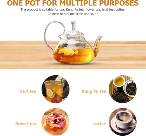 Vista 7 de SHERCHPRY - Tetera de vidrio - Mango escaldado Kung Fu para té y herramienta para servir té de estufa