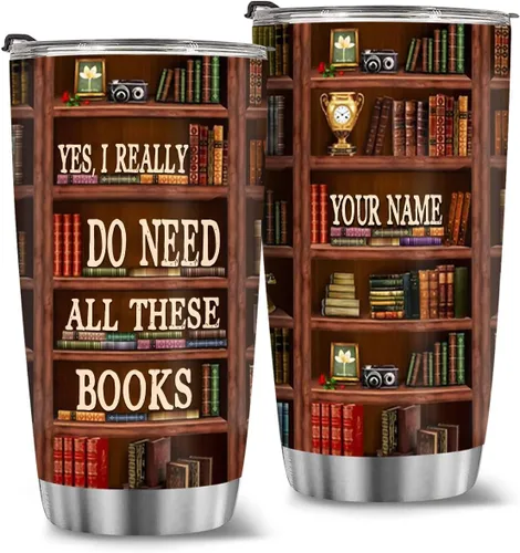 Vista 64 de T40413 - Taza personalizada para amantes de los libros, taza de café con texto en inglés "Just A Girl Loves Book", regalo para mujeres y niñas