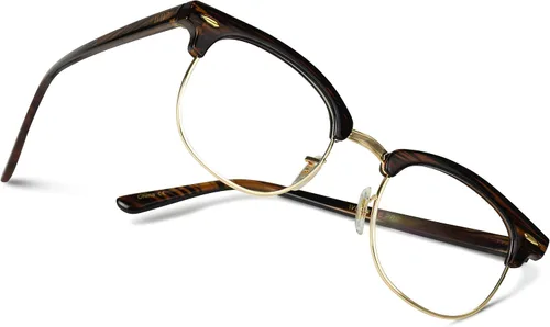 Vista 4 de Lentes transparentes lustrados con marco medio estilo clásico, vintage
