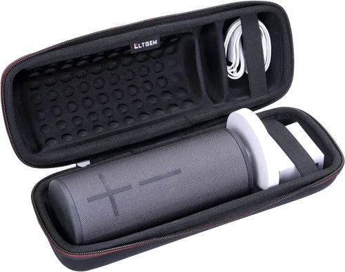 Vista 2 de LTGEM - Funda compatible con Ultimate Ears Boom 4/3, altavoz portátil impermeable y base de carga, color negro