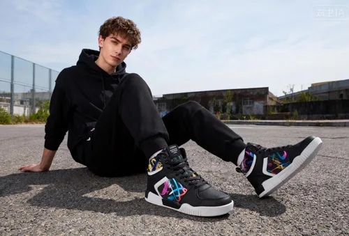 Vista 2 de Zapatillas de moda para hombre de alto empeine estilo skate, zapatillas casuales elegantes de hip hop para hombre
