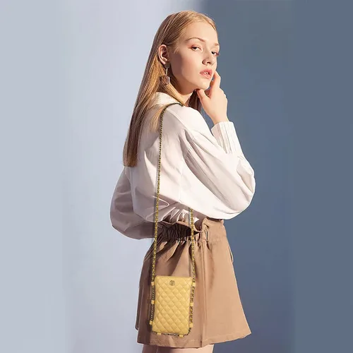 Vista 2 de Montana West Small Crossbody Quilted Cell Phone Purse for Women Soft Chain Cellphone Wallet Bag