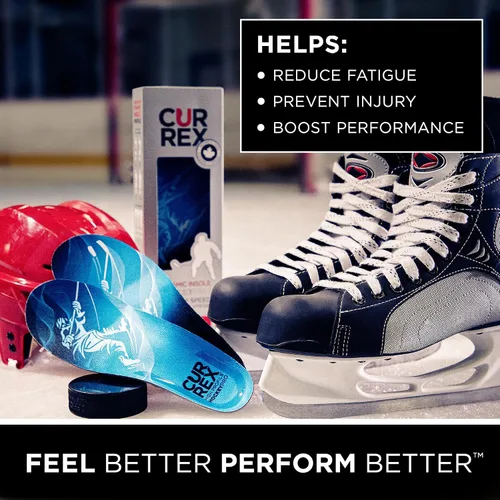 Vista 2 de CURREX HockeyPro Plantillas para patines de hockey y patinaje sobre hielo - Soporte de arco dinámico 3D para mejorar la estabilidad - Construcción