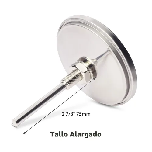Vista 3 de Medidor de temperatura de barbacoa de 3 3/16 pulgadas para foso ahumador de madera y carbón, termómetro analógico de parrilla de cara grande