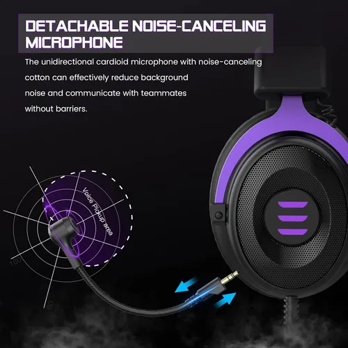 Vista 4 de EKSA E900 - Auriculares para juegos con micrófono, PS4 con micrófono desmontable con cancelación de ruido, sonido envolvente 3D, comodidad
