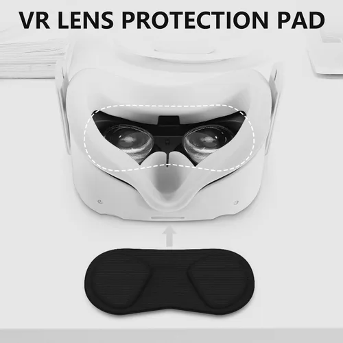Vista 5 de TATAVR Cover Set for Oculus Quest 2 Accessories Meta Quest 2 Silicone face Cover VR Shell Cover Quest 2 Touch Controller Grip Covers Lens Protector