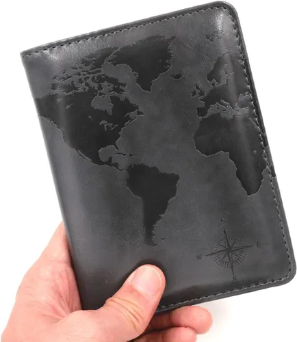 Vista 7 de Kandouren - Funda para pasaporte con bloqueo RFID, cartera para pasaporte para hombres y mujeres, el mejor regalo para viajeros, tarjetas de crédito
